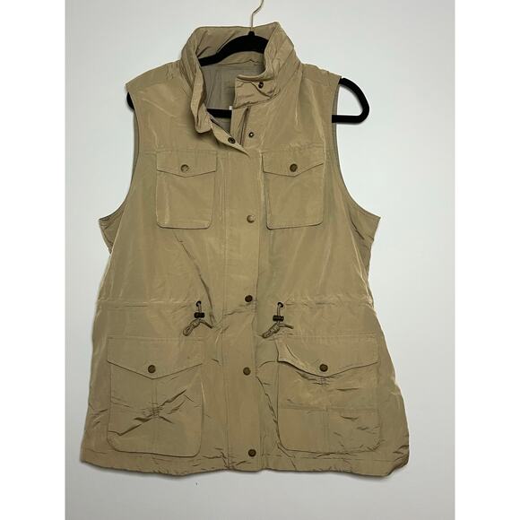 Orvis Woman’s Safari Vest Tan Cinch Waist Many Pockets Fall Lightweight Size XL - Picture 1 of 10
